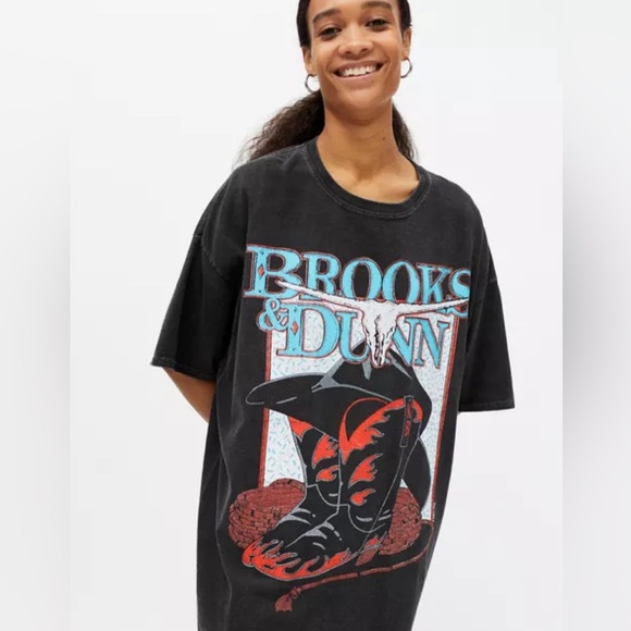 brooks and dunn t shirt dress Urban Outfitters | Dresses | Urban Outfitters Brooks Dunn Tshirt Dress With  Fringe Nwt
